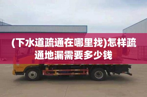 (下水道疏通在哪里找)怎样疏通地漏需要多少钱