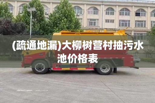 (疏通地漏)大柳树营村抽污水池价格表