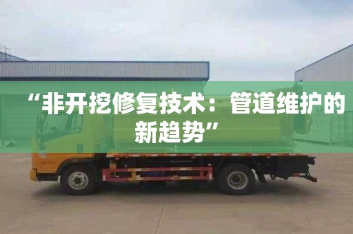 “非开挖修复技术：管道维护的新趋势”