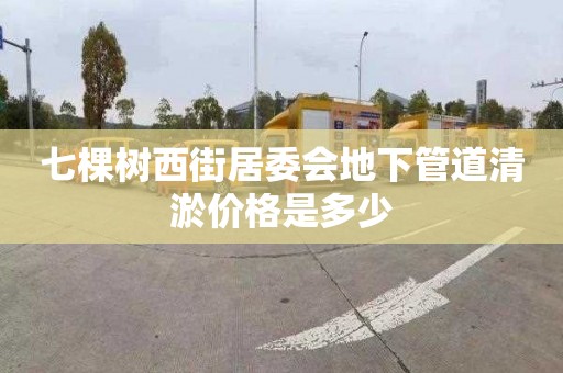 七棵树西街居委会地下管道清淤价格是多少
