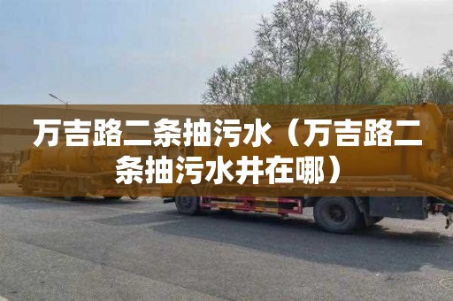 万吉路二条抽污水（万吉路二条抽污水井在哪）