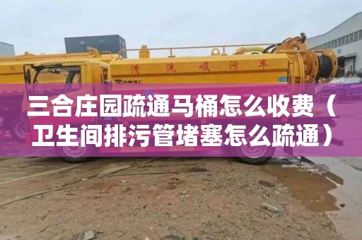 三合庄园疏通马桶怎么收费（卫生间排污管堵塞怎么疏通）