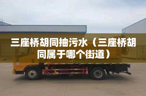 三座桥胡同抽污水（三座桥胡同属于哪个街道）