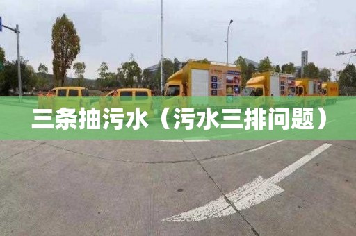 三条抽污水（污水三排问题）
