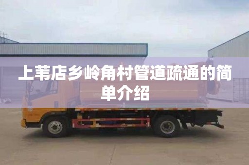 上苇店乡岭角村管道疏通的简单介绍