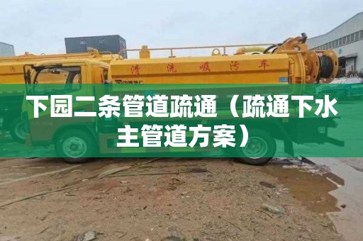 下园二条管道疏通（疏通下水主管道方案）