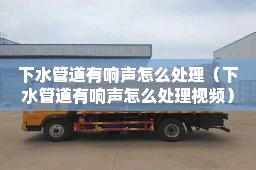 下水管道有响声怎么处理（下水管道有响声怎么处理视频）