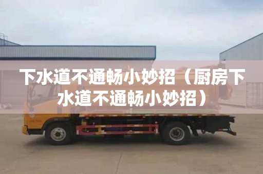 下水道不通畅小妙招（厨房下水道不通畅小妙招）