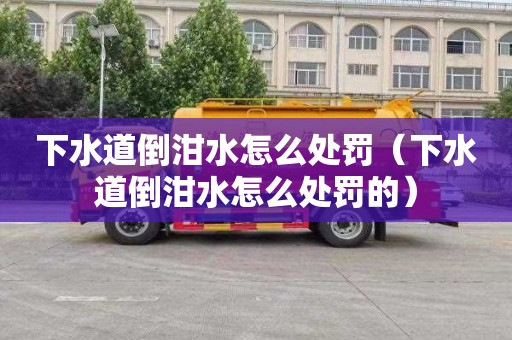 下水道倒泔水怎么处罚（下水道倒泔水怎么处罚的）