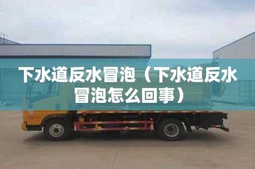 下水道反水冒泡（下水道反水冒泡怎么回事）
