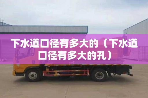 下水道口径有多大的（下水道口径有多大的孔）