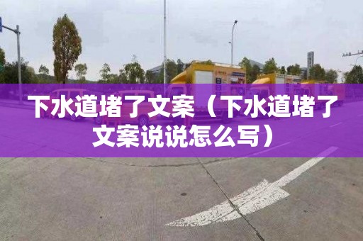 下水道堵了文案（下水道堵了文案说说怎么写）