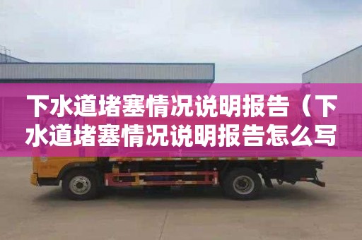 下水道堵塞情况说明报告（下水道堵塞情况说明报告怎么写）