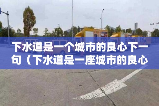 下水道是一个城市的良心下一句（下水道是一座城市的良心下一句）