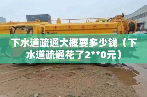 下水道疏通大概要多少钱（下水道疏通花了2**0元）