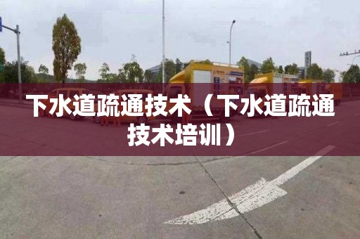 下水道疏通技术（下水道疏通技术培训）
