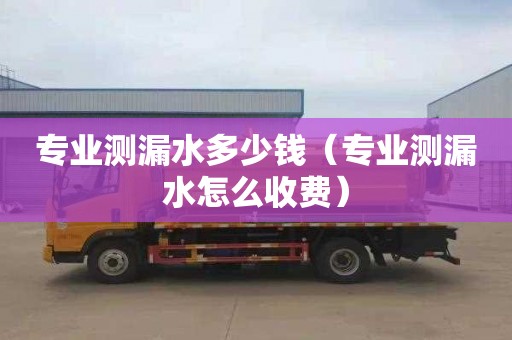 专业测漏水多少钱（专业测漏水怎么收费）