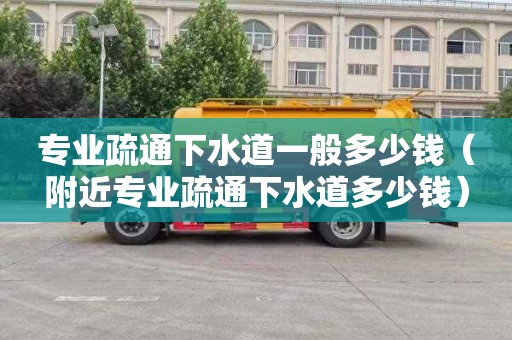 专业疏通下水道一般多少钱（附近专业疏通下水道多少钱）