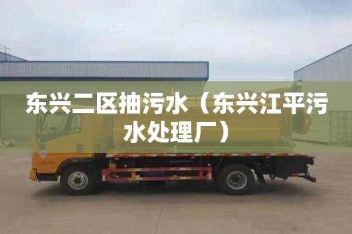 东兴二区抽污水（东兴江平污水处理厂）
