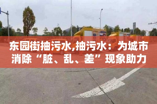 东园街抽污水,抽污水：为城市消除“脏、乱、差”现象助力