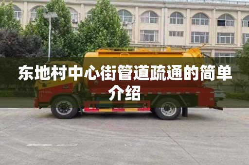 东地村中心街管道疏通的简单介绍