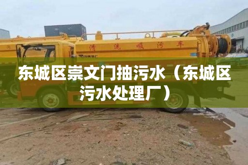 东城区崇文门抽污水（东城区污水处理厂）