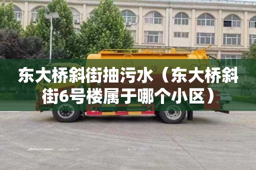东大桥斜街抽污水（东大桥斜街6号楼属于哪个小区）