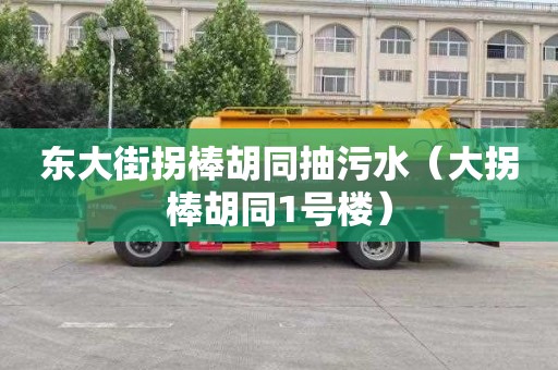 东大街拐棒胡同抽污水（大拐棒胡同1号楼）