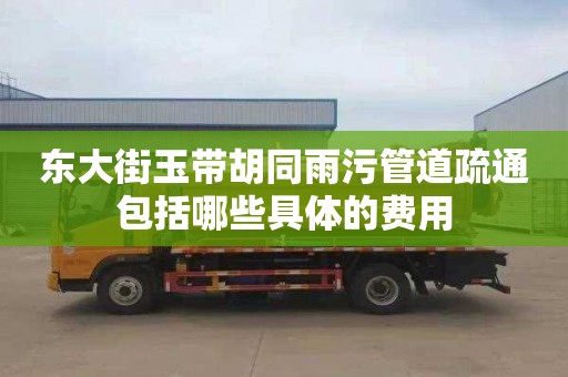 东大街玉带胡同雨污管道疏通包括哪些具体的费用