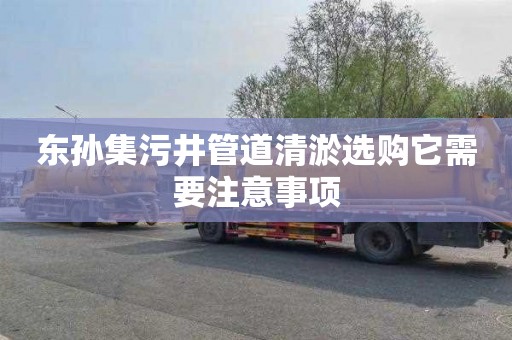 东孙集污井管道清淤选购它需要注意事项