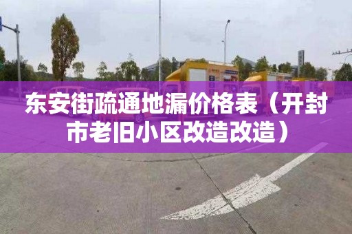 东安街疏通地漏价格表（开封市老旧小区改造改造）
