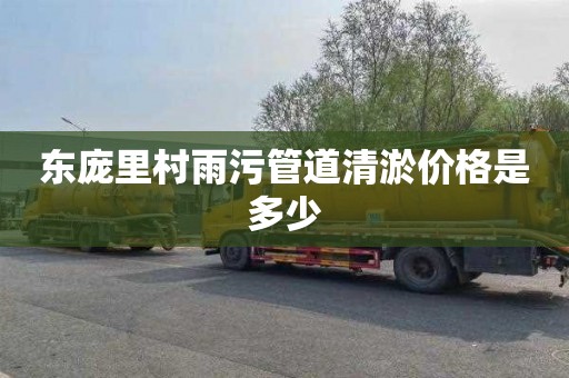 东庞里村雨污管道清淤价格是多少