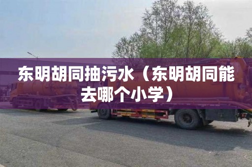 东明胡同抽污水（东明胡同能去哪个小学）