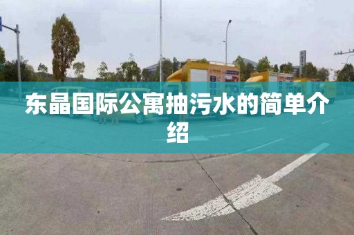 东晶国际公寓抽污水的简单介绍