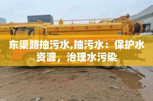 东渠路抽污水,抽污水：保护水资源，治理水污染