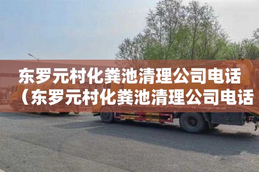 东罗元村化粪池清理公司电话（东罗元村化粪池清理公司电话号码）