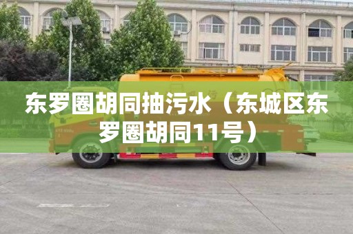 东罗圈胡同抽污水（东城区东罗圈胡同11号）