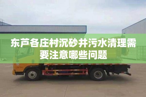 东芦各庄村沉砂井污水清理需要注意哪些问题