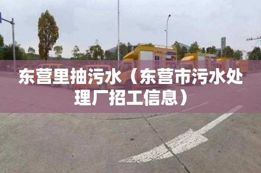 东营里抽污水（东营市污水处理厂招工信息）