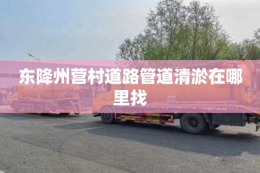 东降州营村道路管道清淤在哪里找