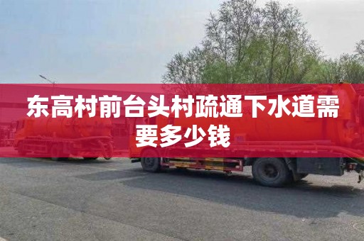 东高村前台头村疏通下水道需要多少钱