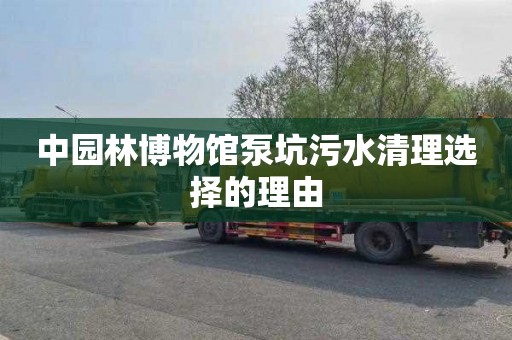 中园林博物馆泵坑污水清理选择的理由