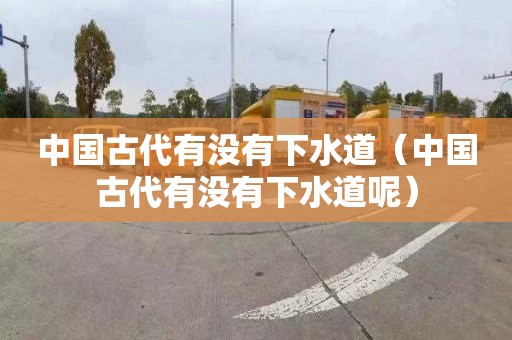 中国古代有没有下水道（中国古代有没有下水道呢）