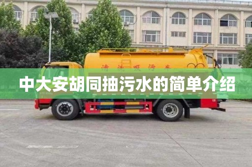 中大安胡同抽污水的简单介绍