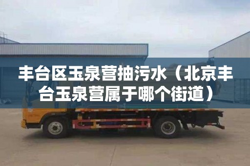 丰台区玉泉营抽污水（北京丰台玉泉营属于哪个街道）
