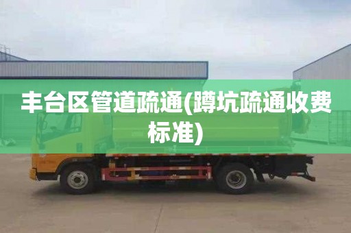 丰台区管道疏通(蹲坑疏通收费标准)