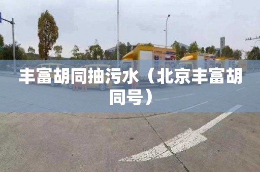 丰富胡同抽污水（北京丰富胡同号）