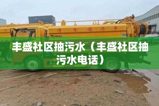 丰盛社区抽污水（丰盛社区抽污水电话）