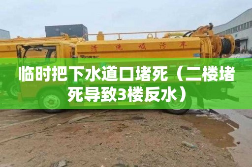临时把下水道口堵死（二楼堵死导致3楼反水）