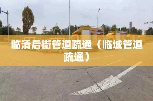 临清后街管道疏通（临城管道疏通）